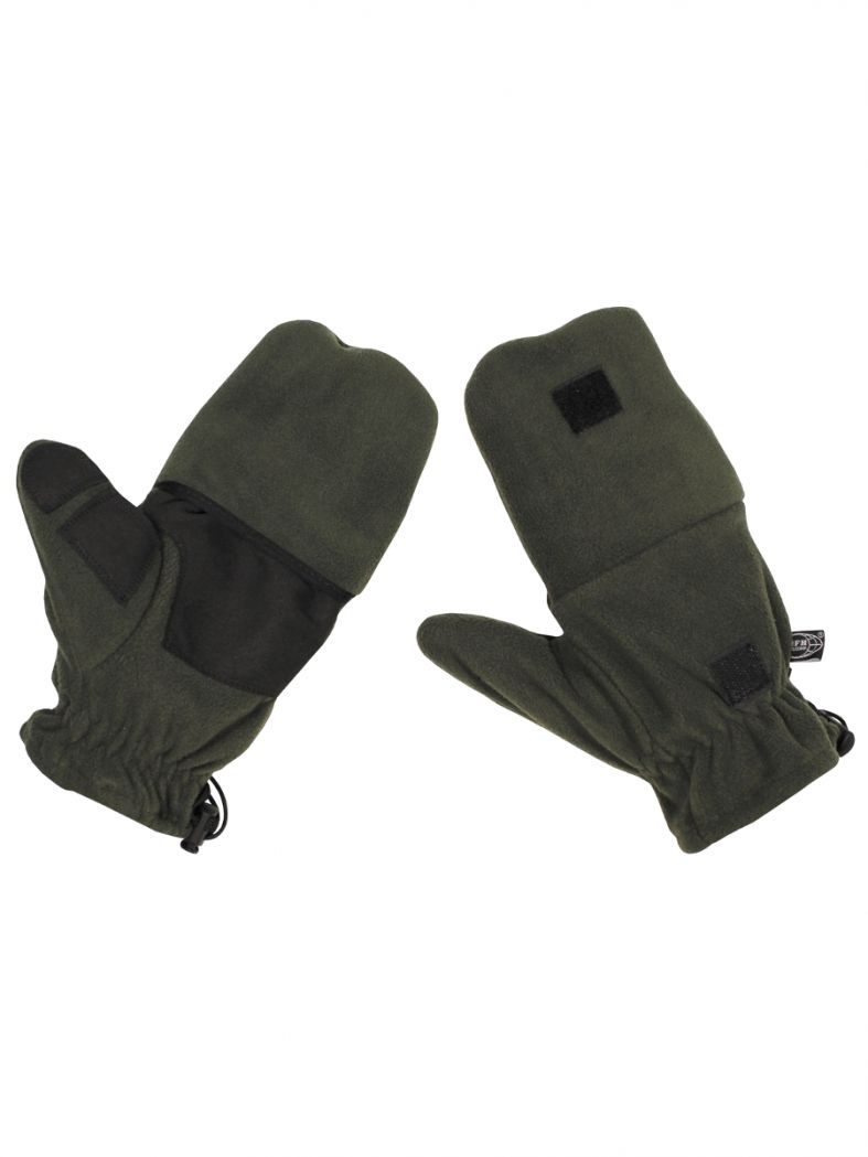 Fleece Faust Finger Handschuhe oliv