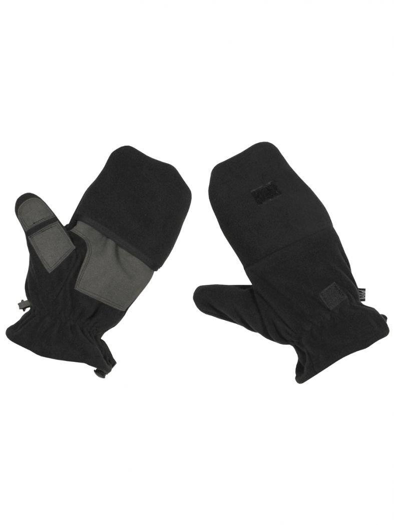 Fleece Faust Finger Handschuhe schwarz