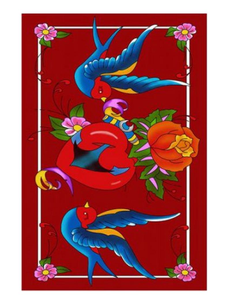 Tagesdecke Vögel und Blumen 240 x 150 cm