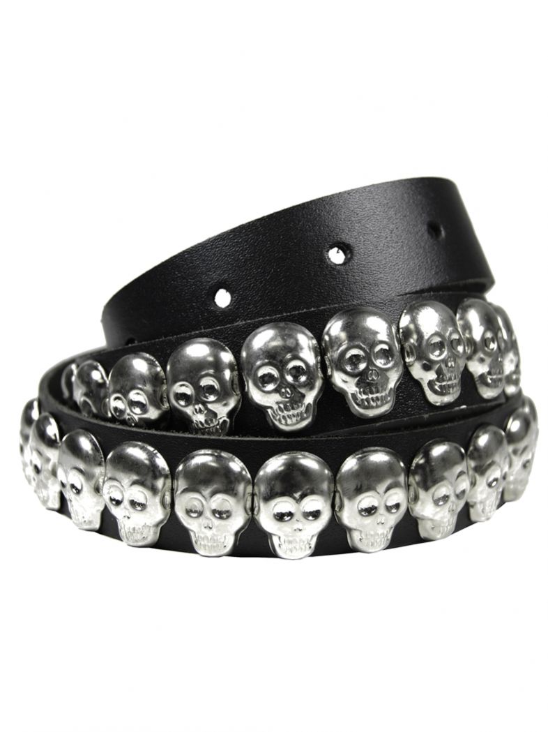 Ledergürtel Totenkopf Nieten 1 reihig