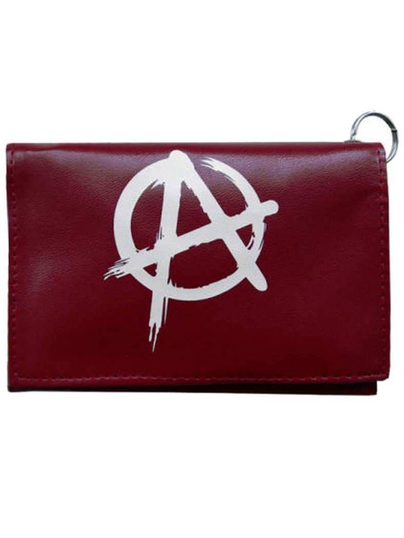 Geldbeutel mit Kette Anarchy rot weiß