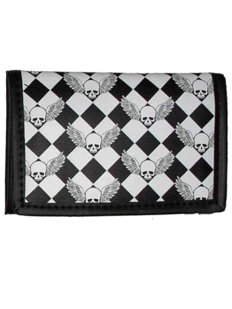 Geldbeutel mit Kette Skull with Wings black
