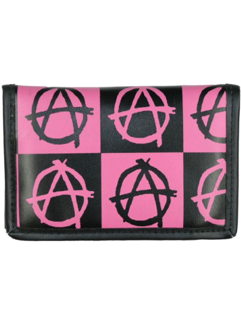 Geldbeutel mit Kette Anarchy schwarz pink