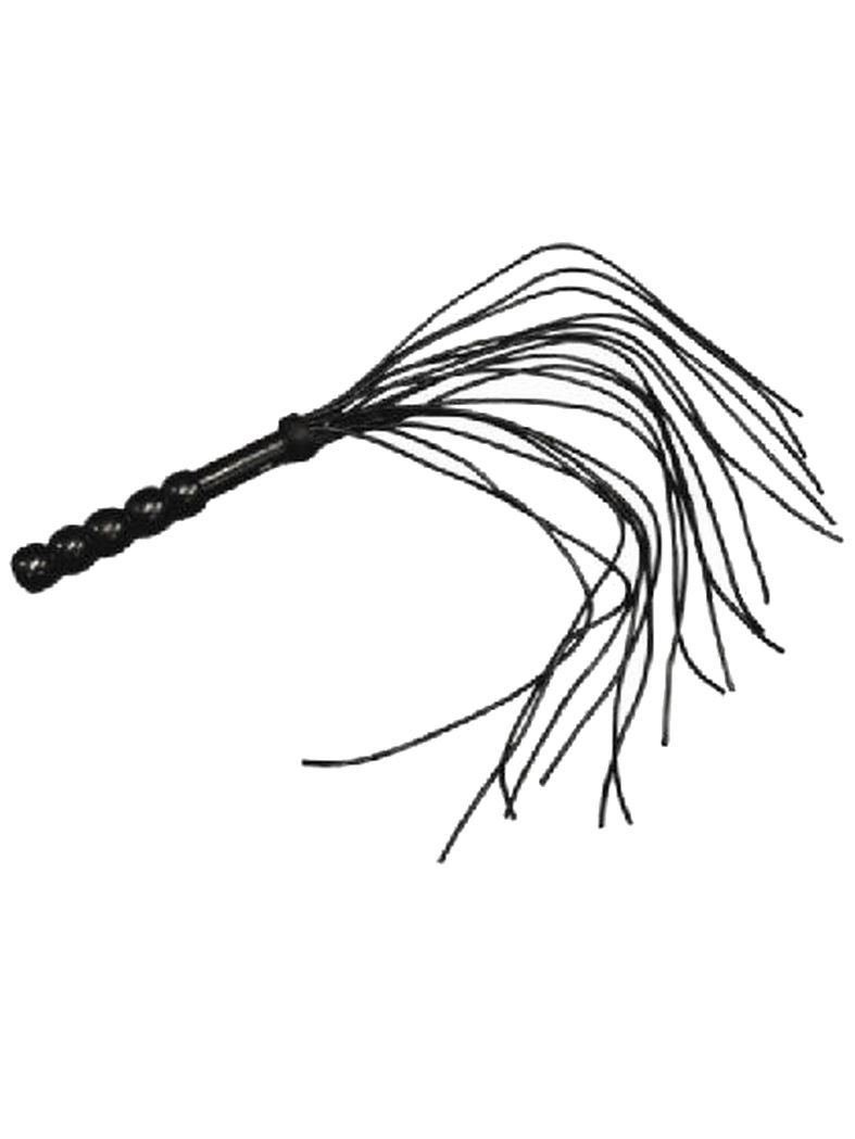 Fetisch Leder Peitsche mit 18 Riemen schwarz