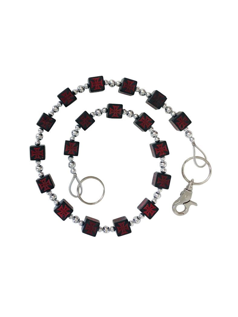 Geldbeutel Kette Eisernes Kreuz rot