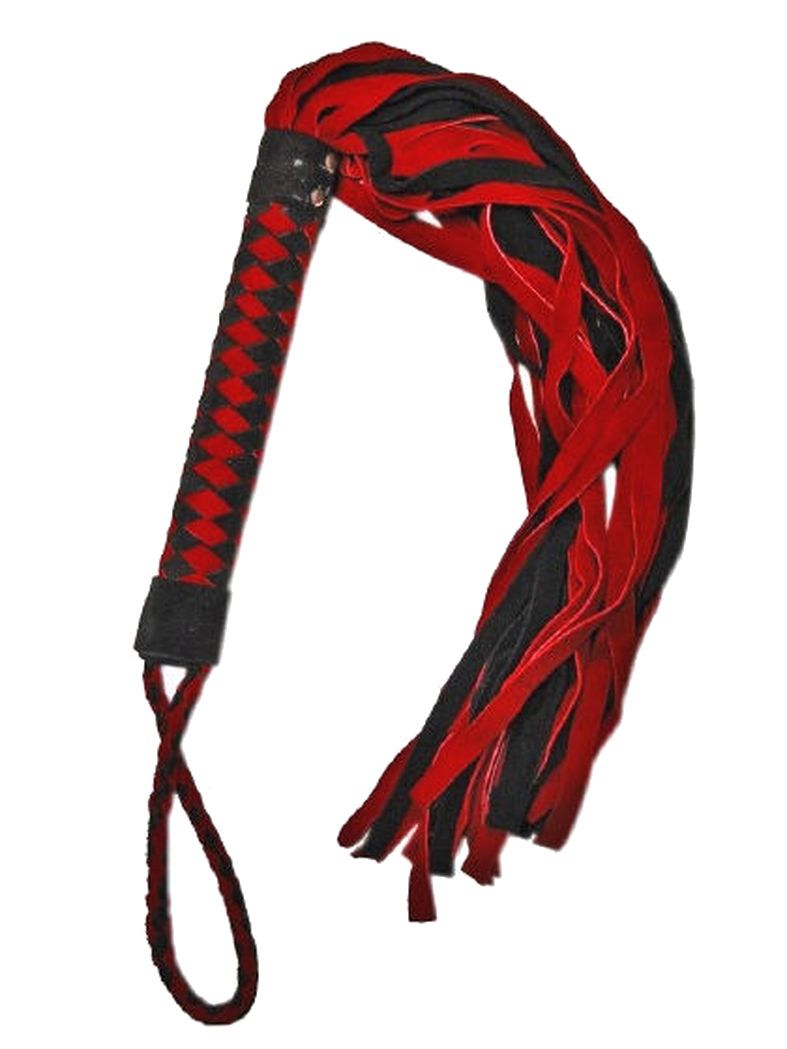 SM Wildleder Peitsche rot 60 cm