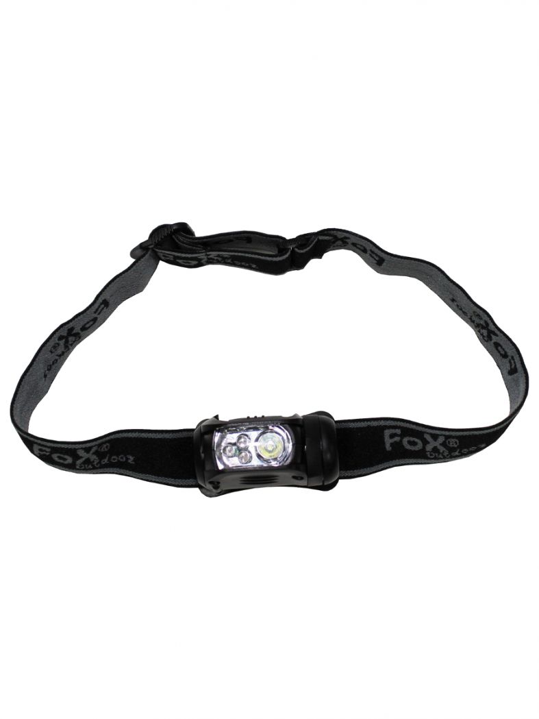 Stirnlampe 3 LED rot und 1 Watt LED weiß Molle