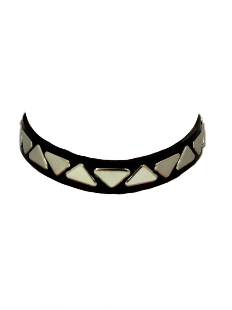 Leder Choker Halsband Dreieck Nieten
