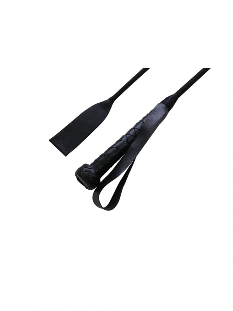 Geflochtene Leder Peitsche schwarz 70 cm