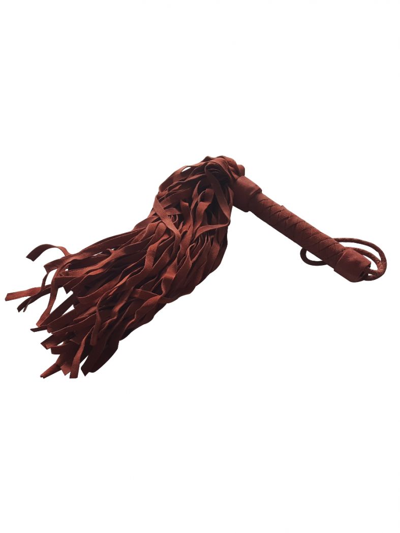 Flogger Peitsche Rot mit 72 Lederriemen