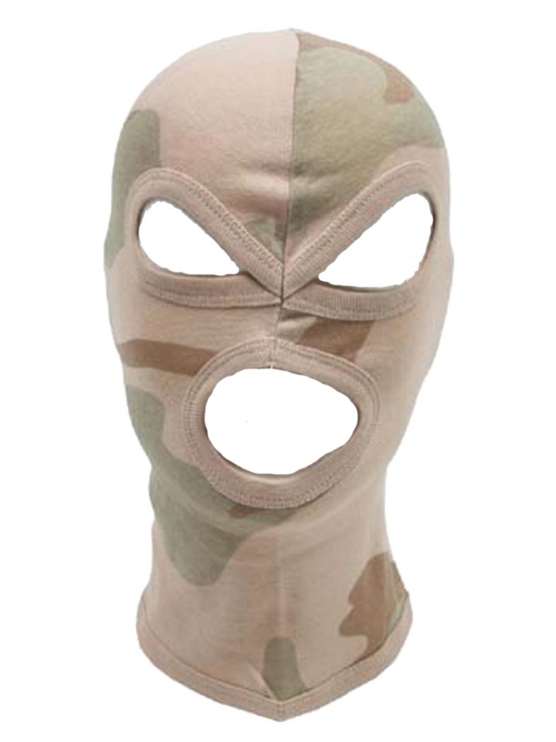 Sturmhaube dünn 3 Loch 3 Farben desert