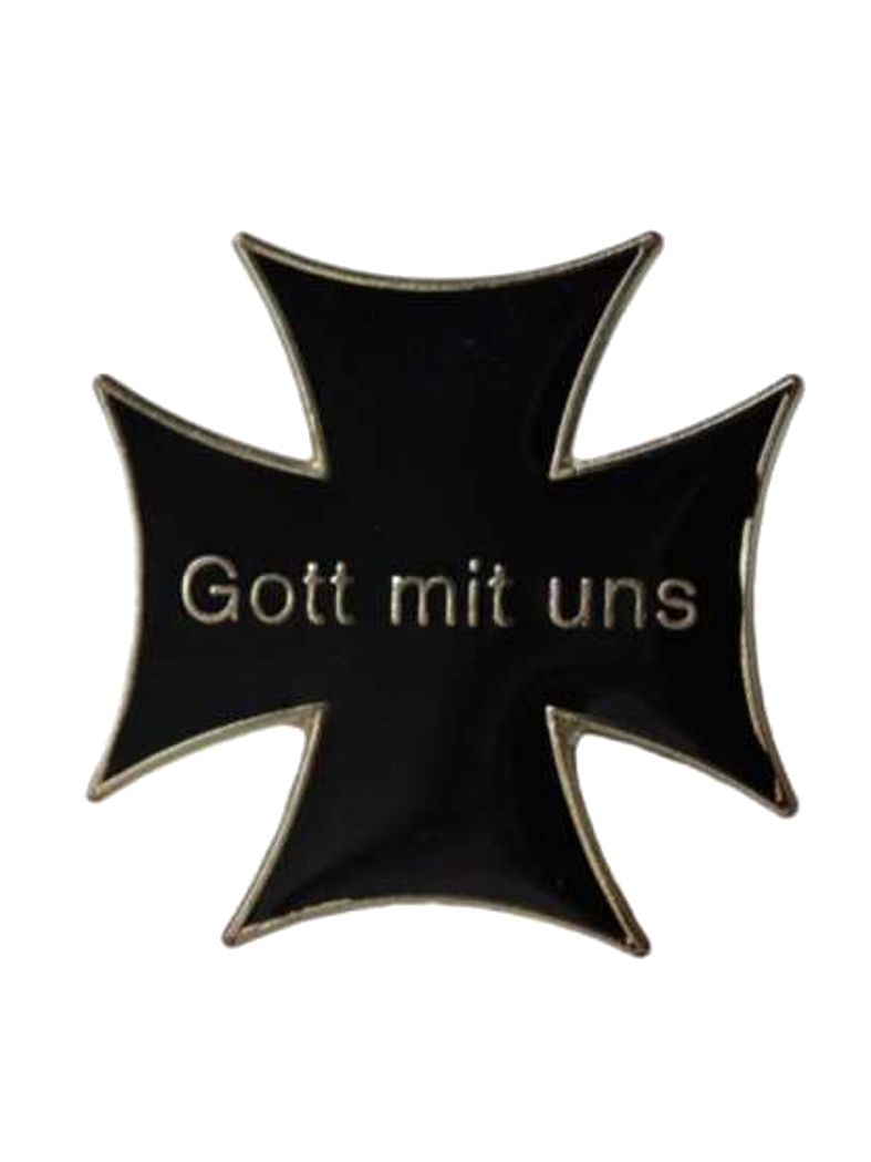 Anstecker Pin Eiserneskreuz Schwarz Gott mit uns