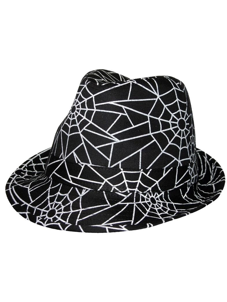 Clubstyle Trilby Hut Spinnennetz schwarz