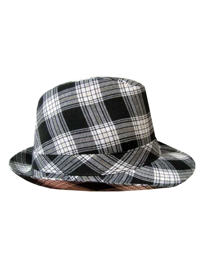 Clubstyle Trilby Hut schwarz weiß kariert