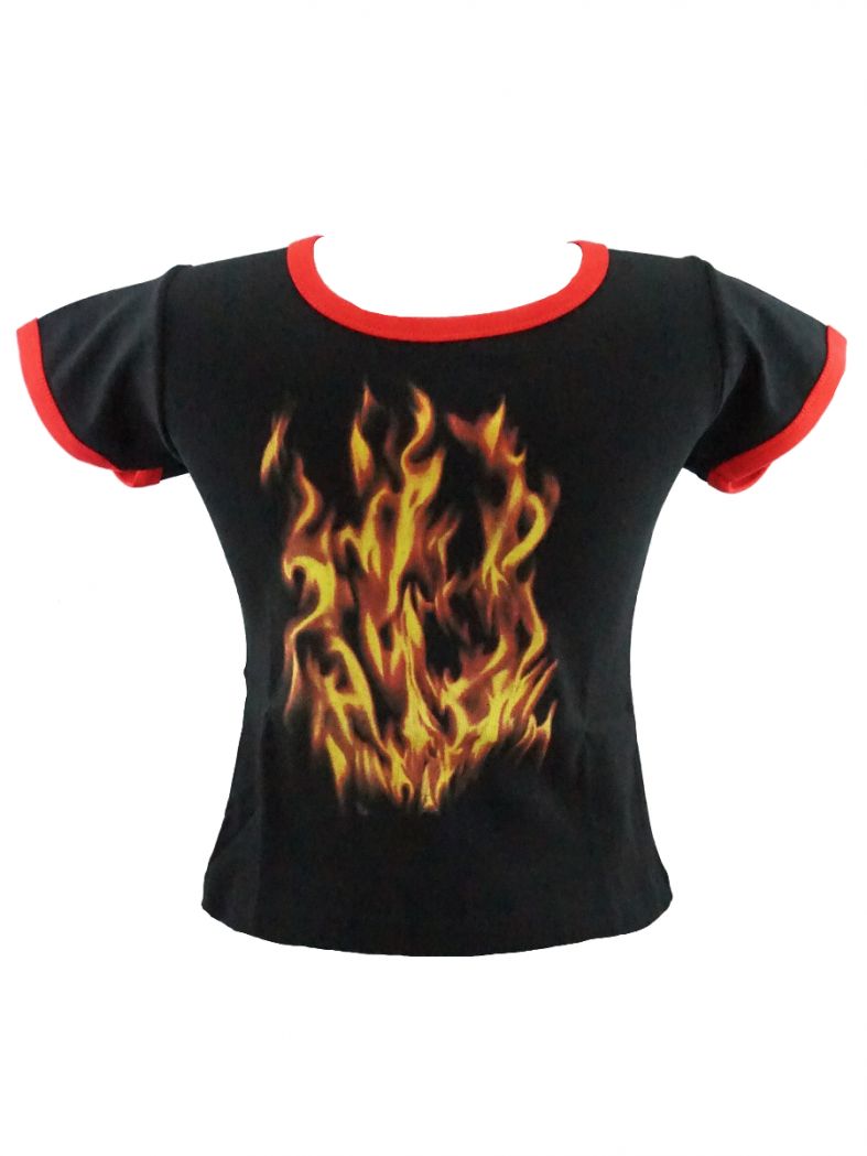 Kinder T-Shirt Flammen schwarz