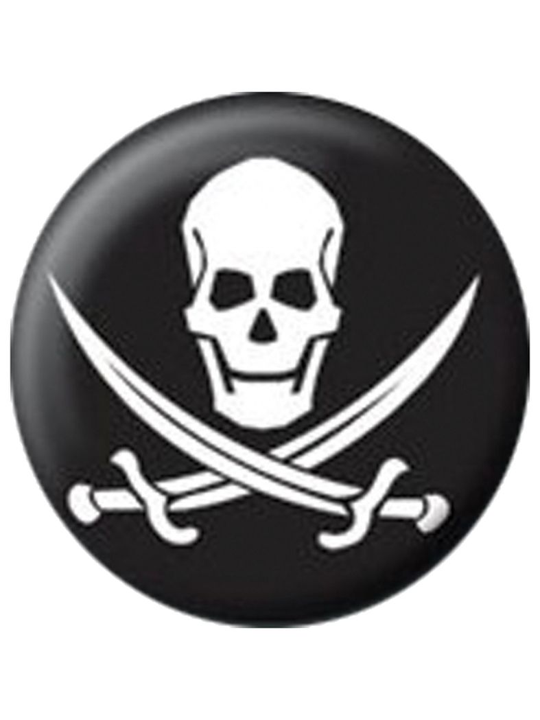 2 Button Skull mit Schwertern