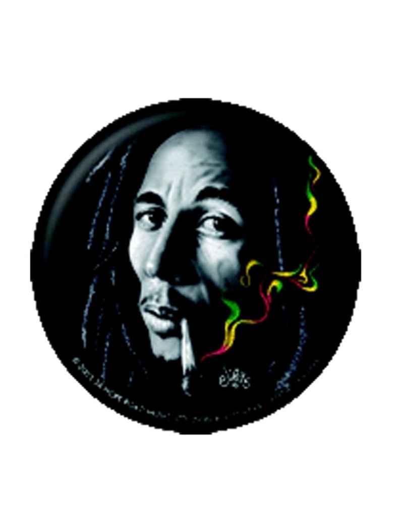 2 Button Bob Marley schwarz weiß