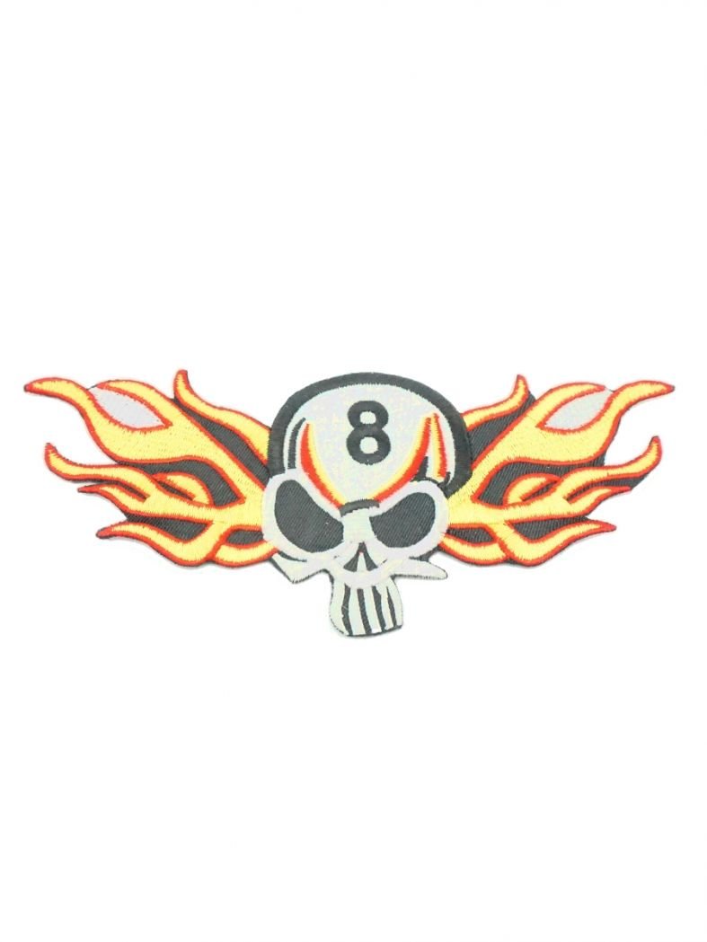 Aufbügler Skull 8 mit Flammen