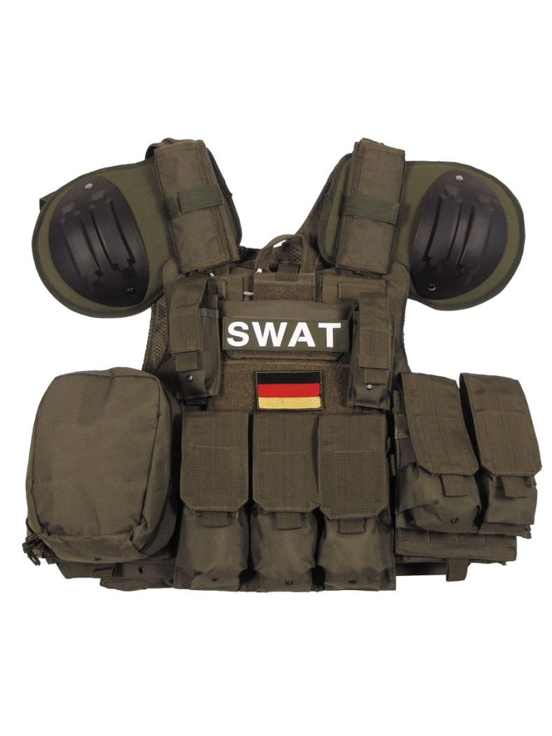 Taktische Weste Combat oliv mit Abwurfsystem