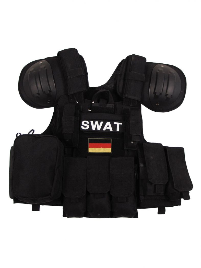Taktische Weste Combat schwarz mit Abwurfsystem
