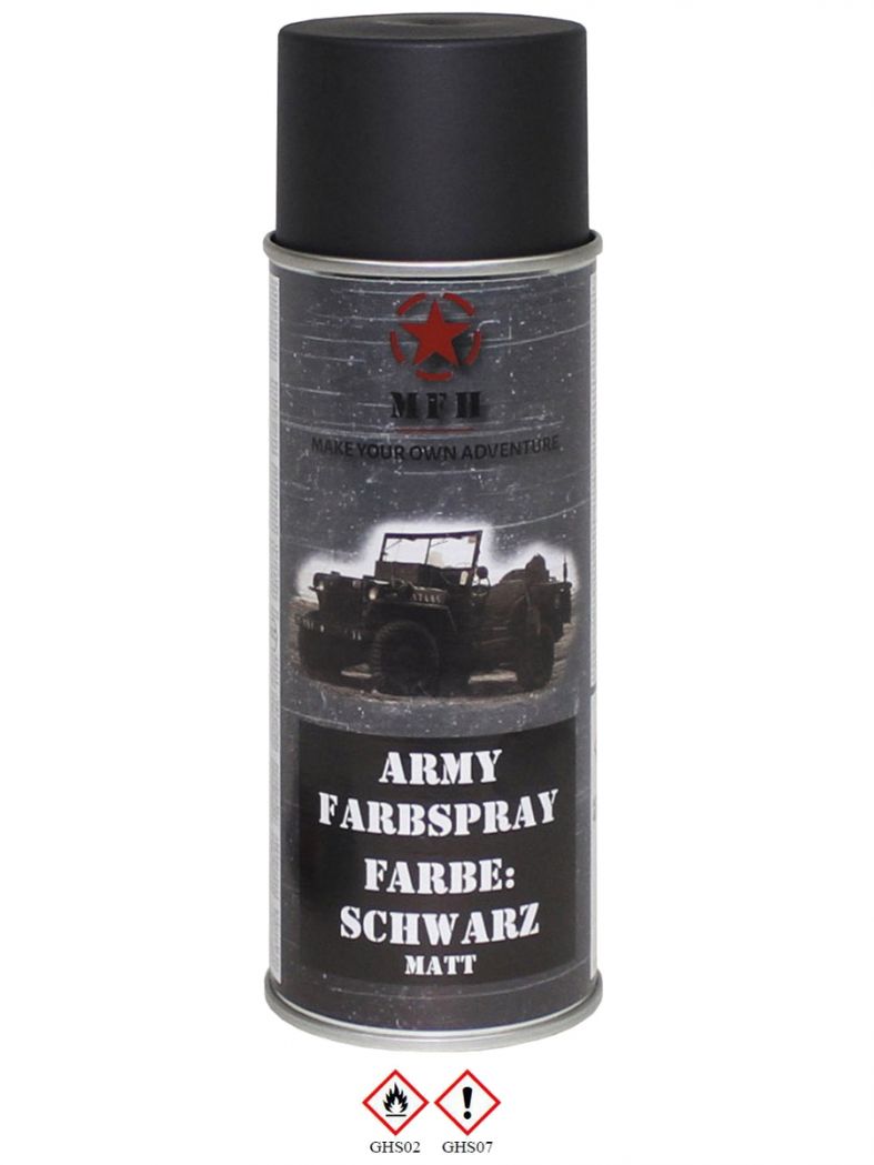Militär Lack Spraydose schwarz matt