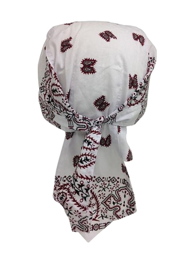 Bandana Cap Old School weinrot weiß