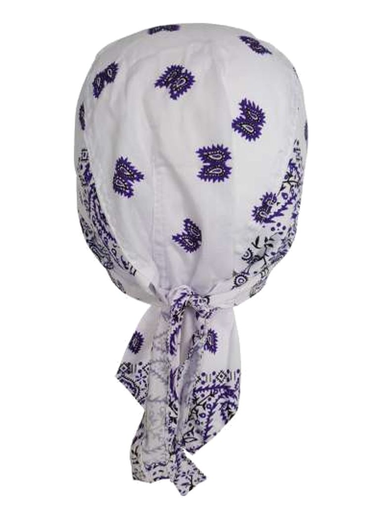 Bandana Cap Old School lila dunkel weiß