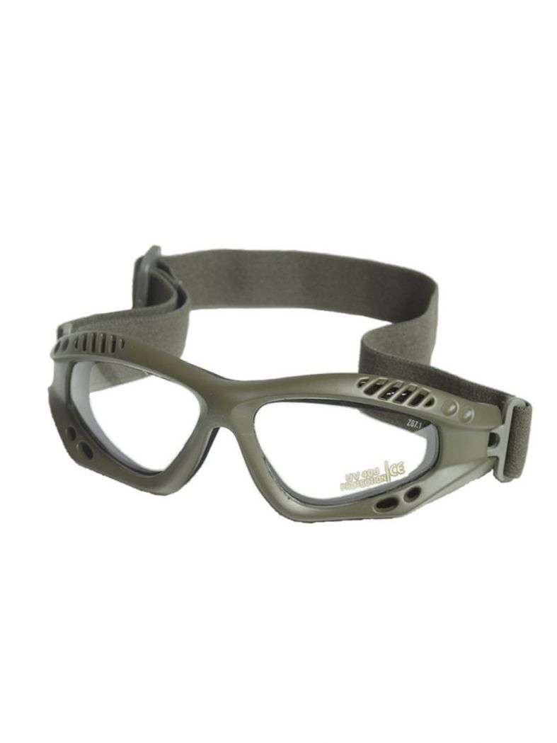 Motorrad Schutzbrille oliv klar