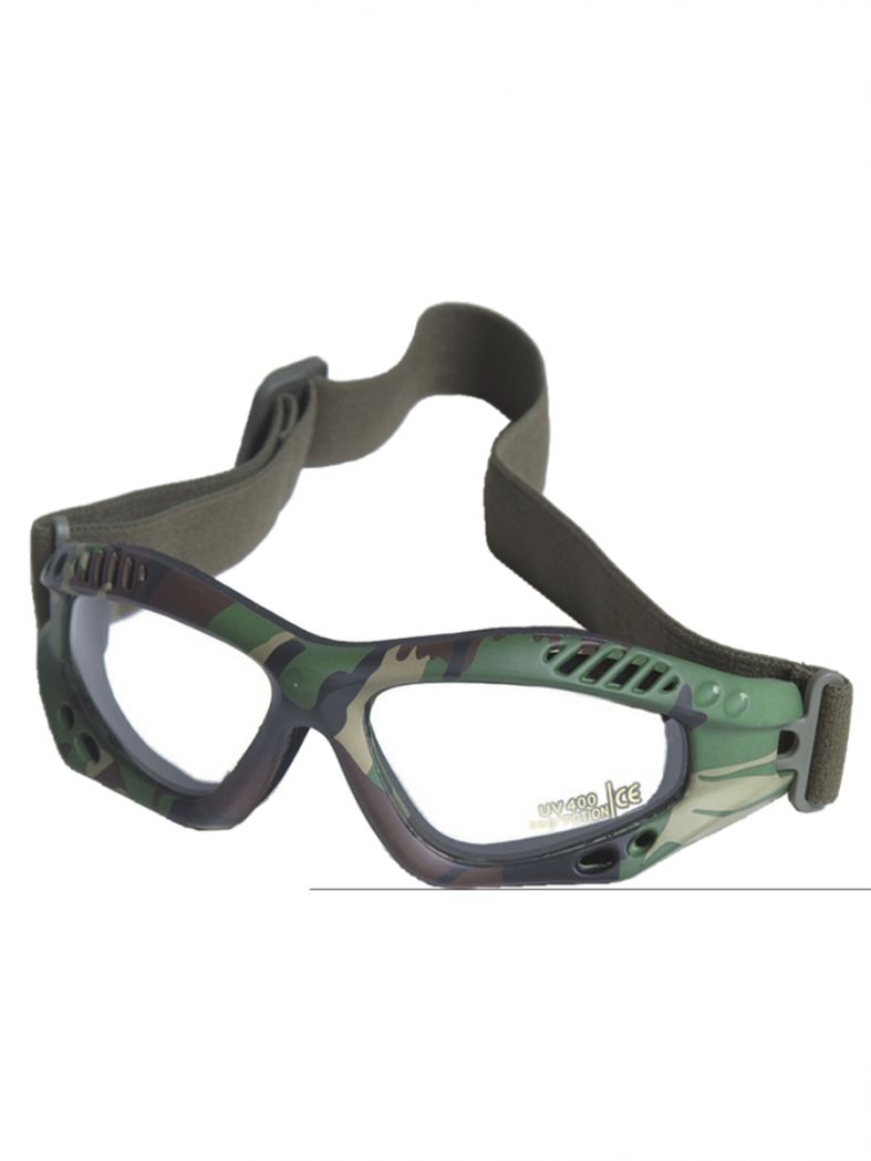 Biker Commando Schutzbrille woodland klar