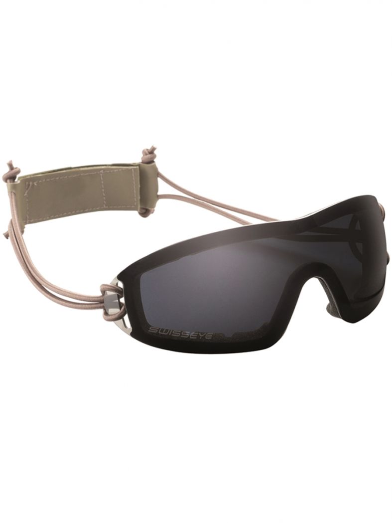 Taktische Sportbrille SWISS EYE mit Kopfband schwarz