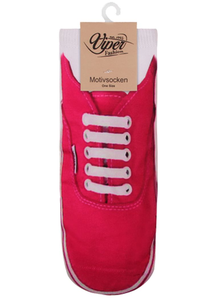 Sneaker Socken bedruckt Schuh rot