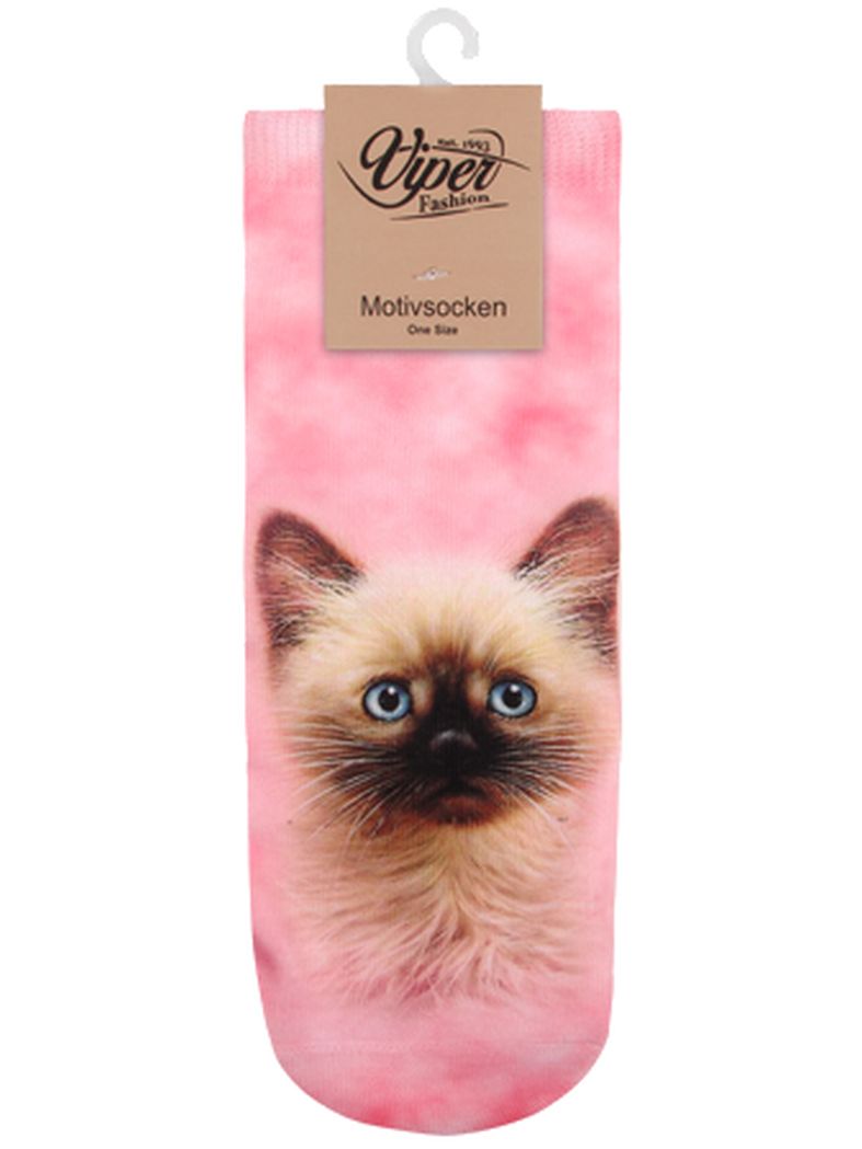 Sneaker Socken bedruckt süßes Kätzchen