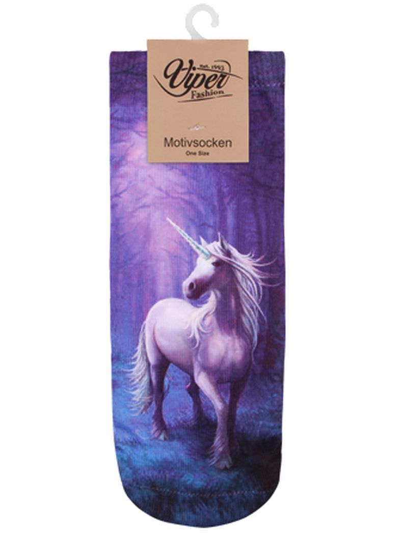 Sneaker Socken bedruckt Einhorn