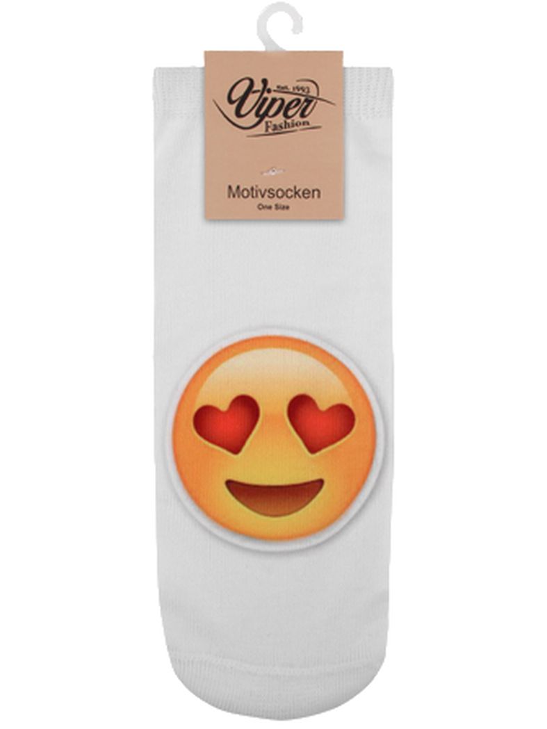 Sneaker Socken bedruckt Emoji Love