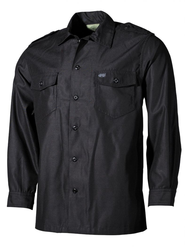 US Langarm Outdoor Hemd schwarz