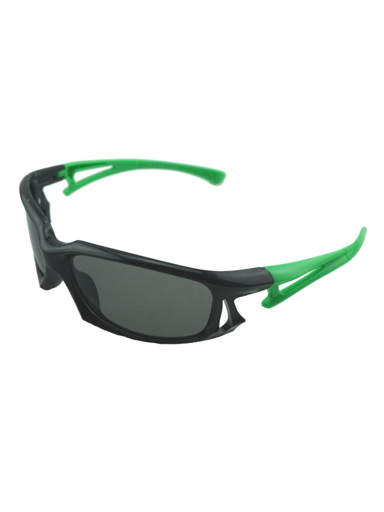 Kinder Sonnenbrille schwarz grün Bügel schmal