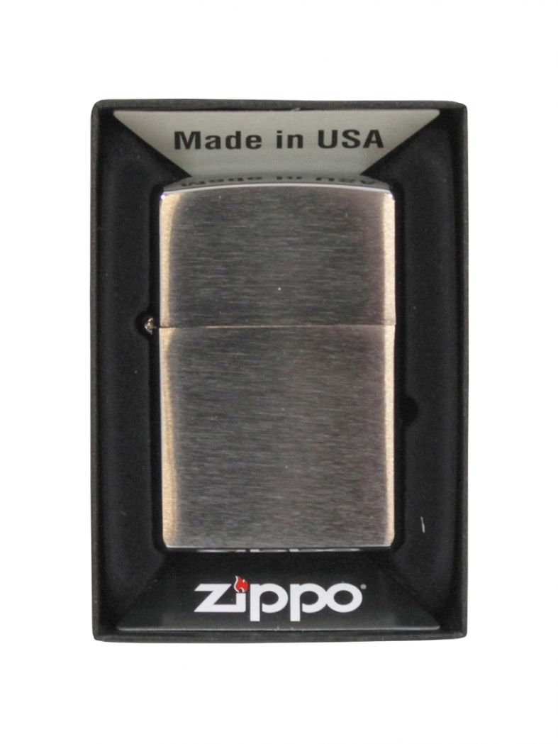 Zippo Benzin Sturmfeuerzeug chrom gebürstet