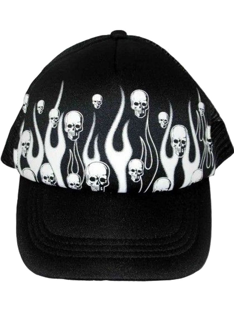 Trucker Cap Totenköpfe mit Flammen