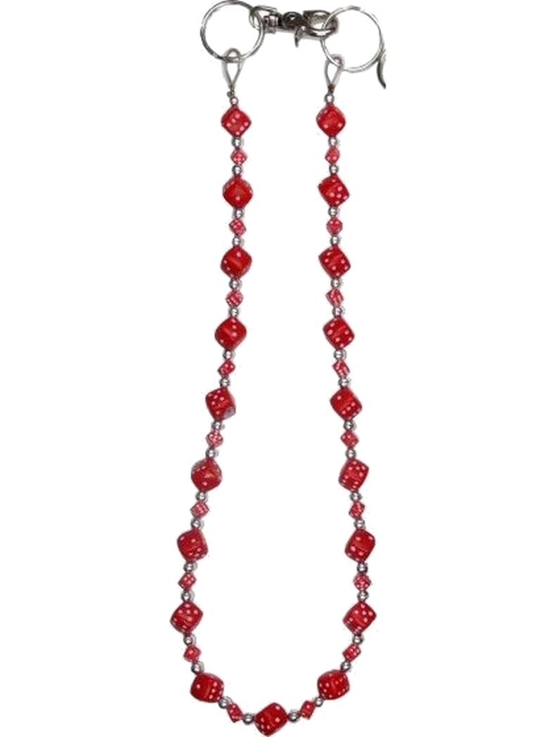 Geldbeutel Kette klein Würfel rot