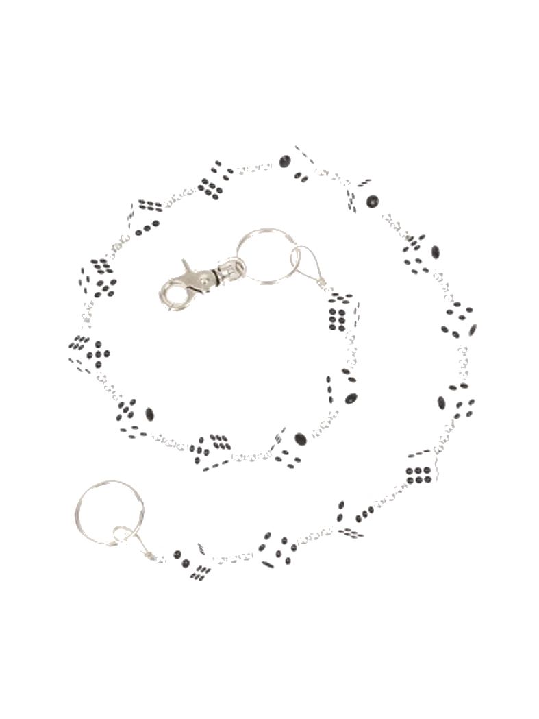 Geldbeutel Kette mit Würfeln weiss