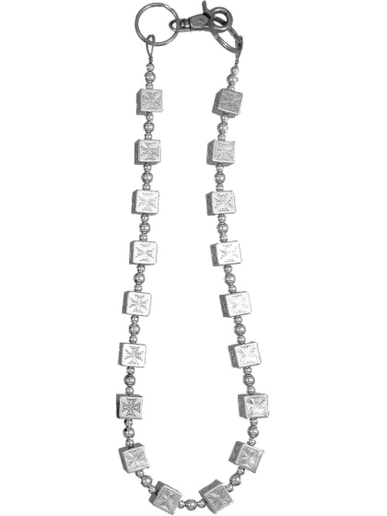 Geldbeutel Kette Würfel Kreuz silber