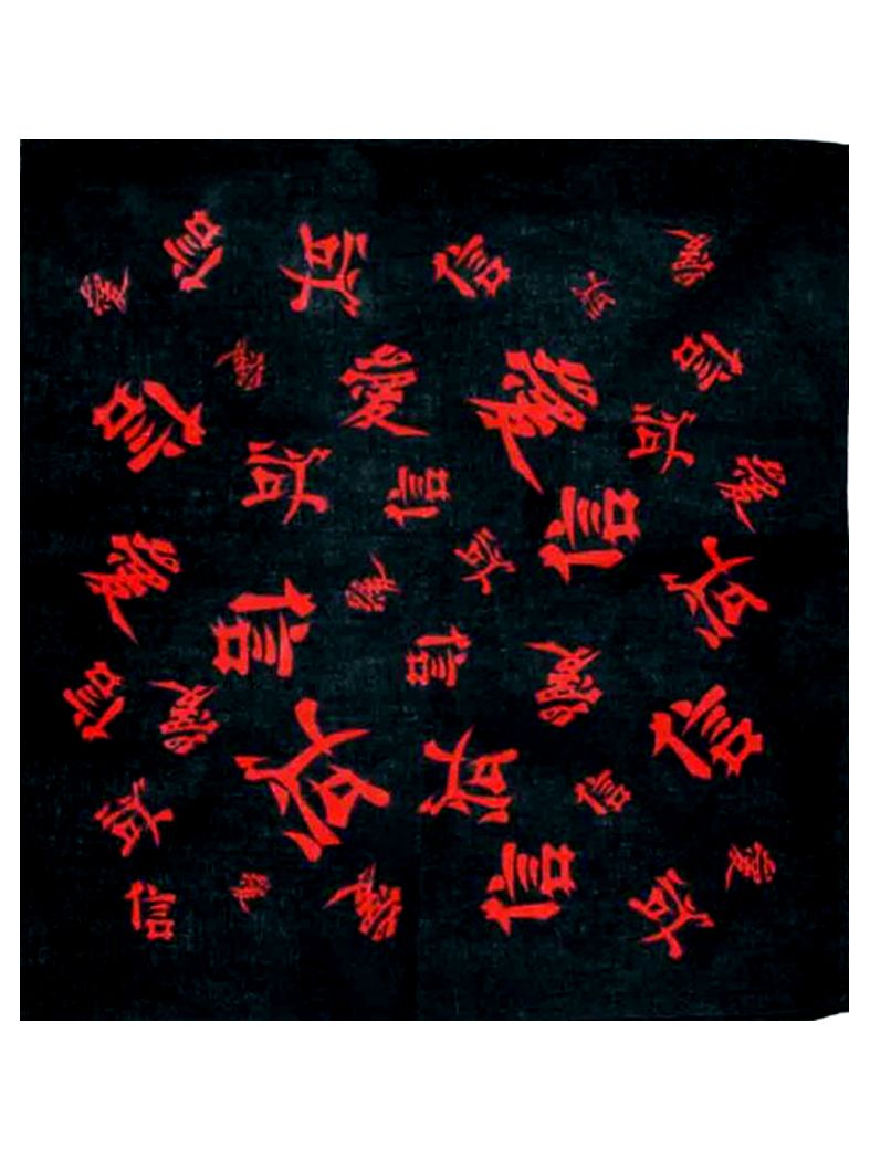 Bandana China Zeichen schwarz rot
