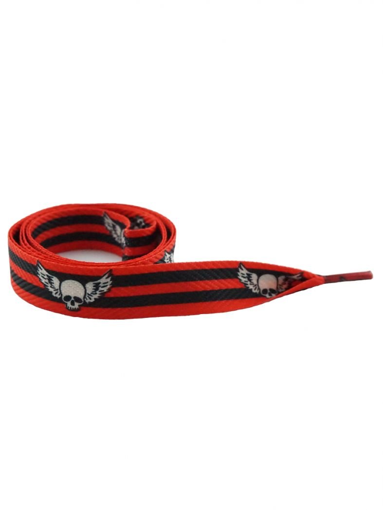Trendy Schnürsenkel Flying Skull breit