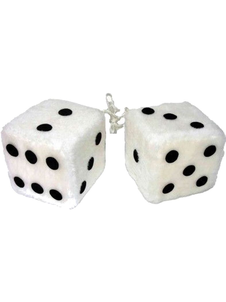 Autowürfel Fuzzy Dice weiß mittel