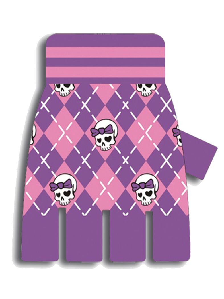 Fingerlose Handschuhe Skull Girl pink