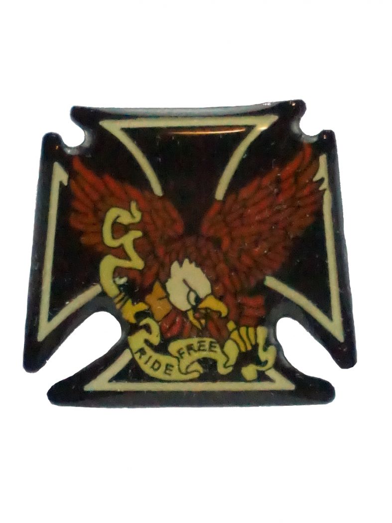 Emaille Pin Cross with Eagle