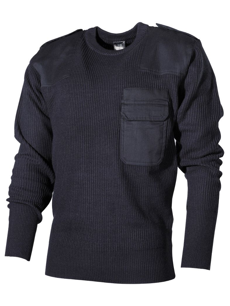 Bundswehr Pullover mit Brusttasche blau