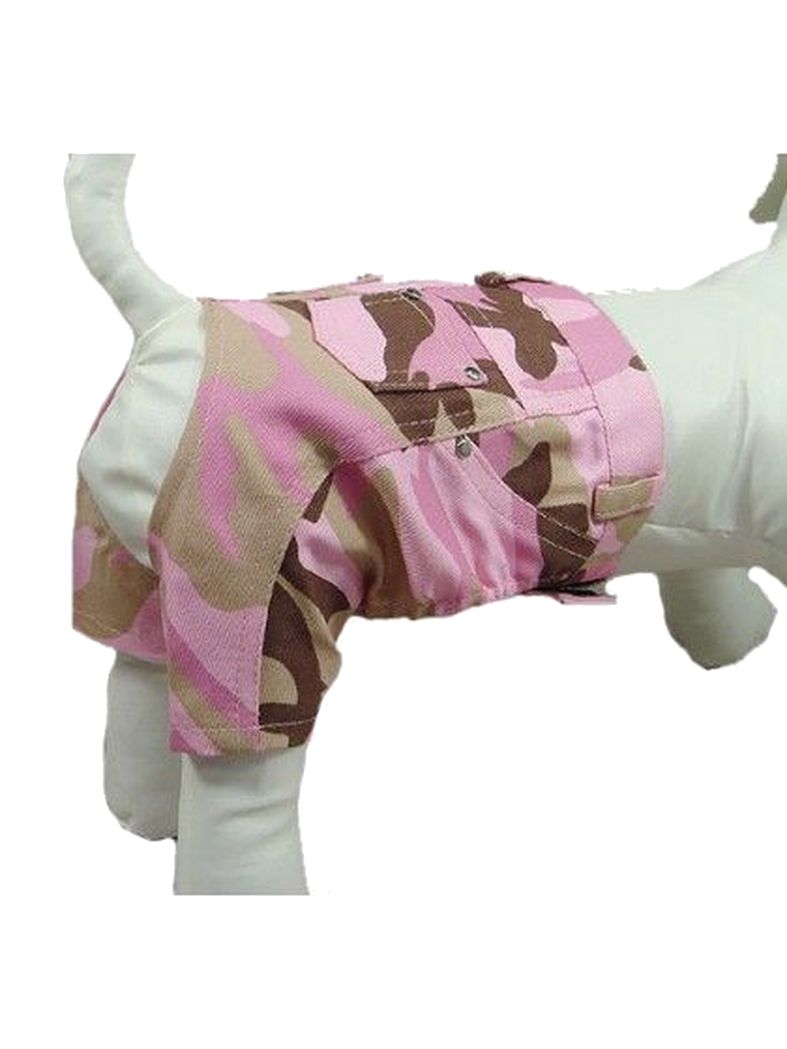 Hunde Jeans Hose Camouflage pink