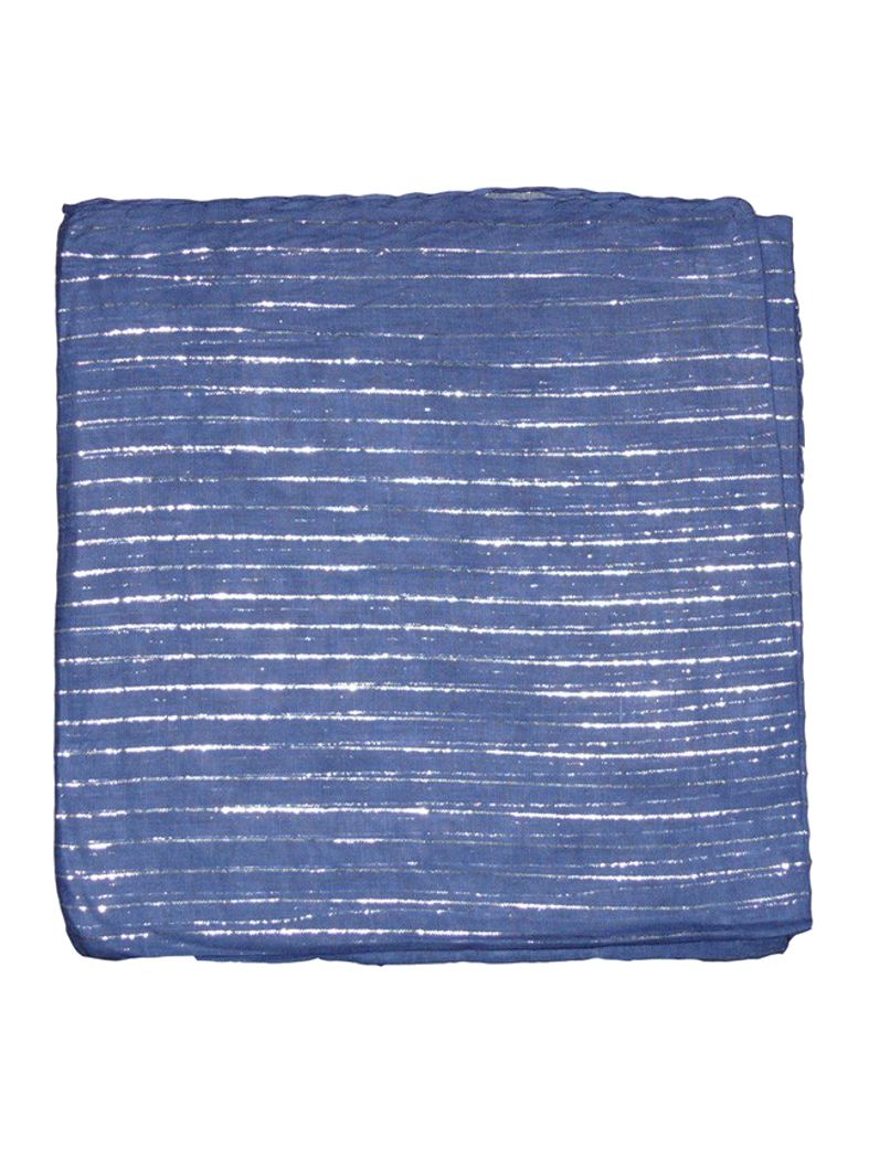Lurex Tuch blau und silber