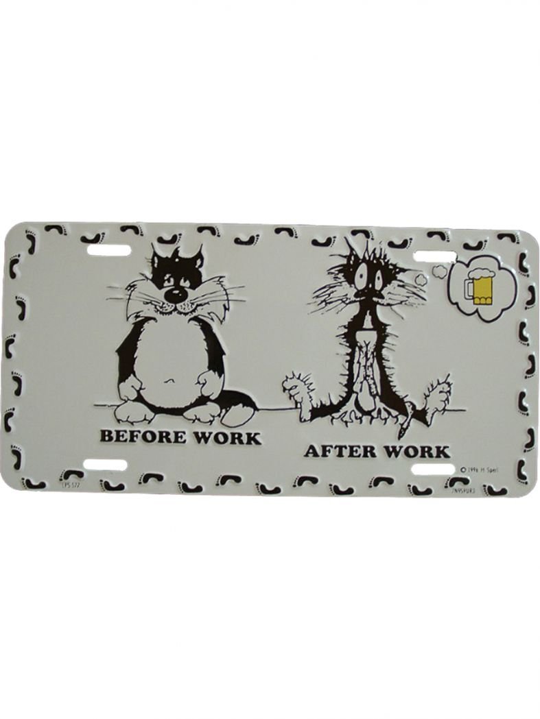 Autoschild before Work, after Work